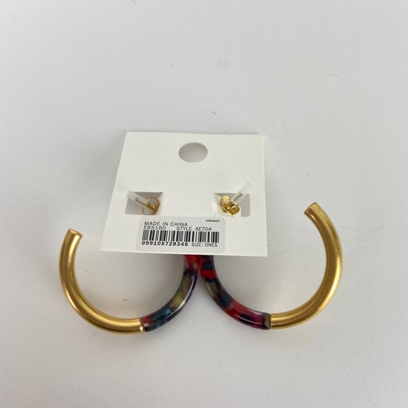 NWT Madewell Half Acetate Hoop Earrings - Picture 5 of 6